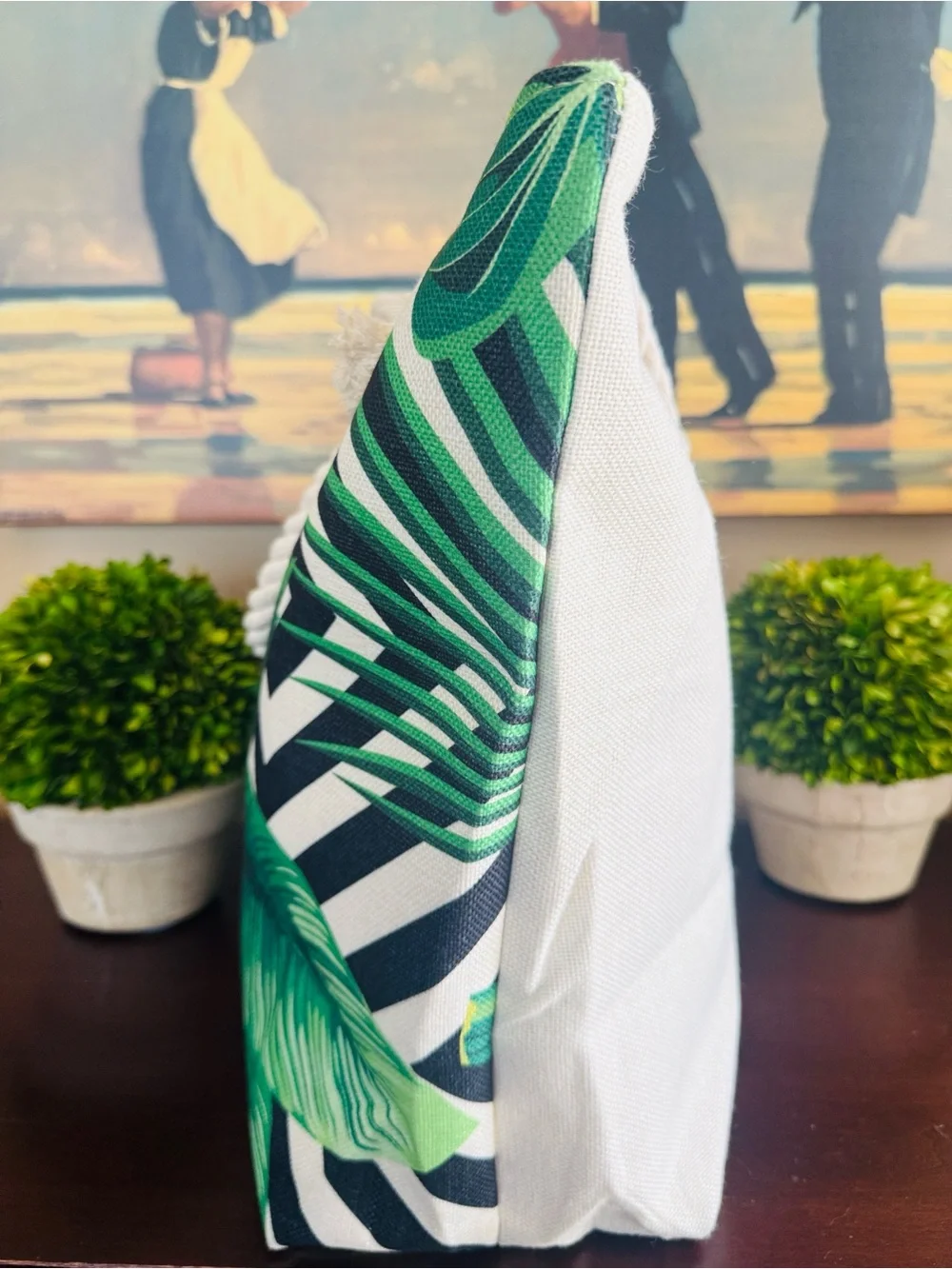 SPACIOUS 🌴💚TROPICAL💚🌴 ROPE HANDLE EXTRA LARGE BEACH TOTE BAG 🌟NEW🌟